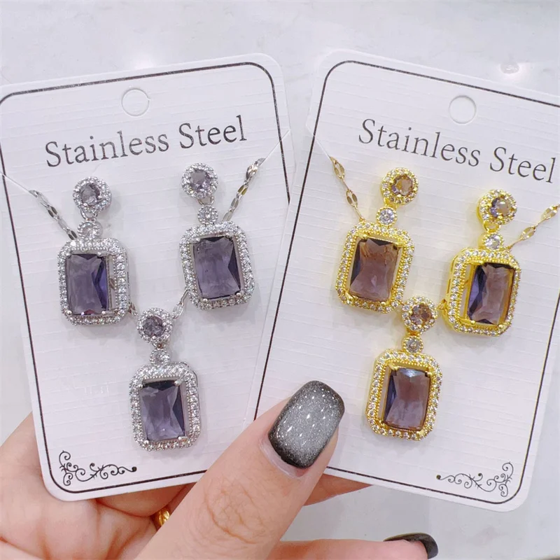 20% OFF Wholesale Simple and Versatile Clavicle Chain Factory Wholesale Direct Fashion Jewelry Diamond Necklace Earring Set
