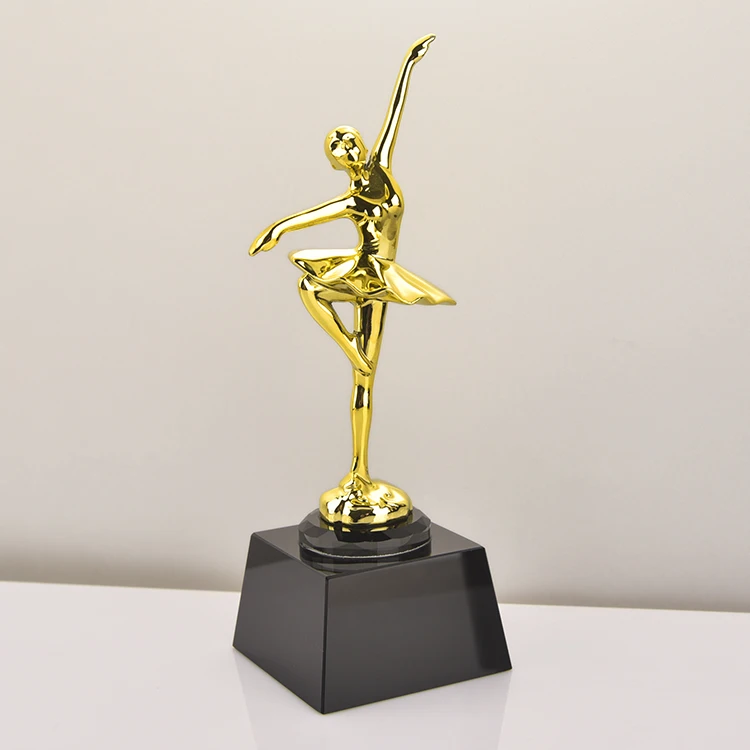 2024 High-quality Customized Music And Dance Award Dancing Lady Figure Golden Metal Trophy