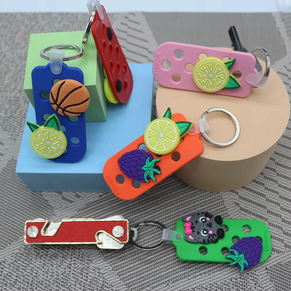 Wholesale Keychain With Croc Hole Soft Eva Design Hyb Keychain Customized Key Chain For Croc Dhoe Charms Display Holder