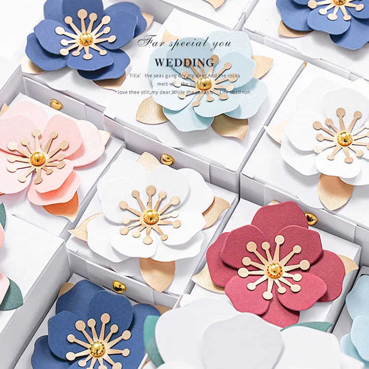 Customized Logo Portable Wedding Paper Chocolate Candy Box For Guest Carrying  Small Thank You Wedding Favors Candy Gift Box