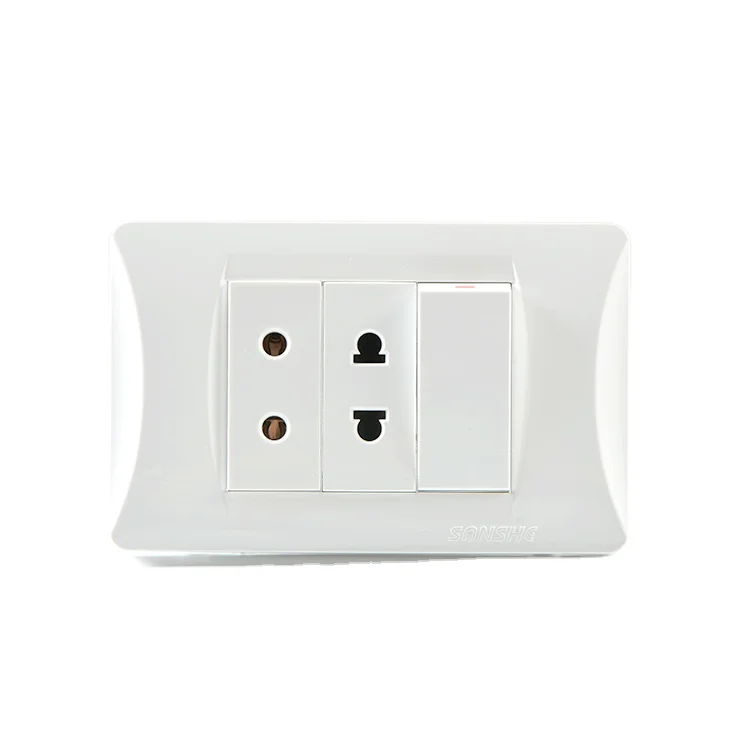 SANSHE universal white electric switch wall and socket for apartment and home