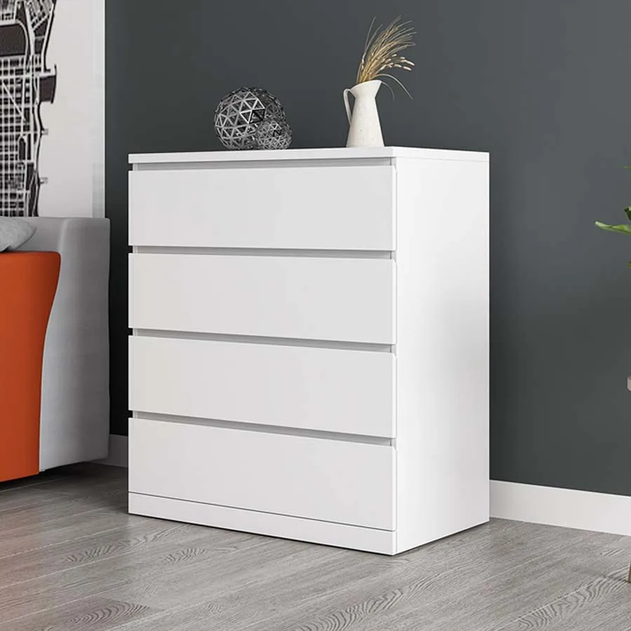 White Living Room Furniture chest of 4 drawers Nordic style