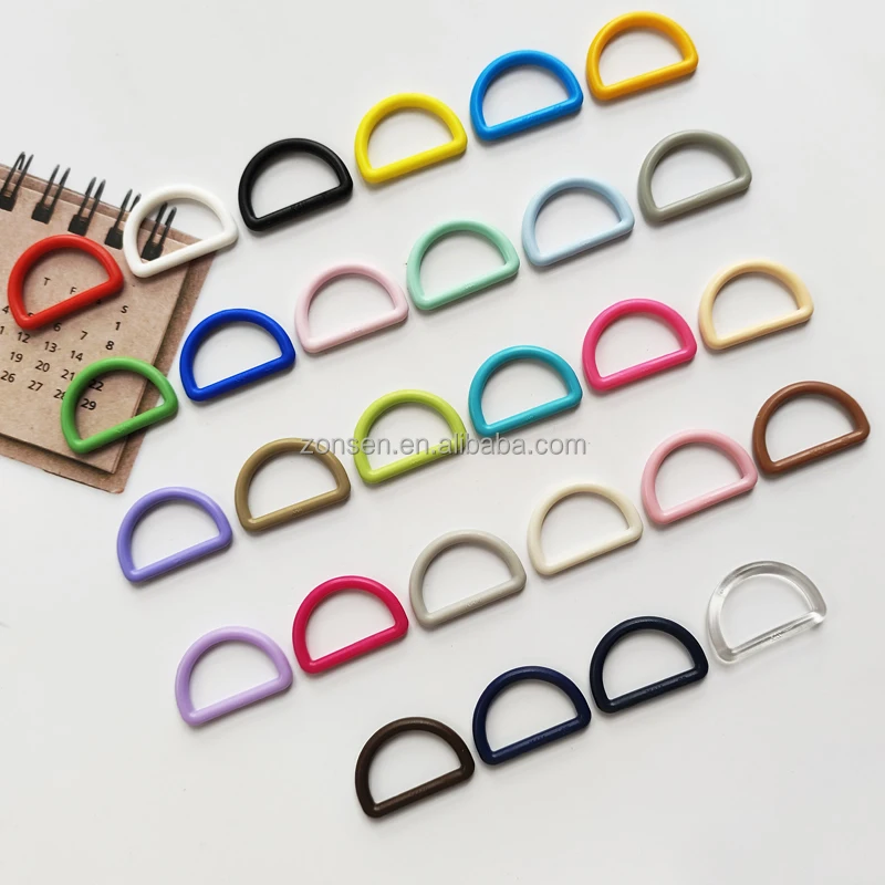 Stocked KAM 25MM Plastic Semi-Circle D Buckle D-shaped Ring Buckle For Backpacks