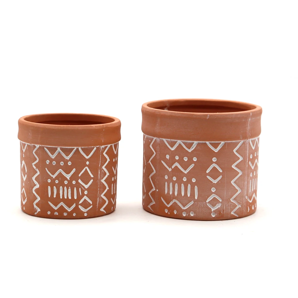 Eco-Friendly clay pot flower designs decoration for low price