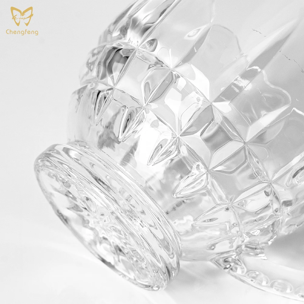 150ml 200ml Clear Checked Design Handle Glass Coffee Cup Glass Transparent Modern Handgrip Coffee glass