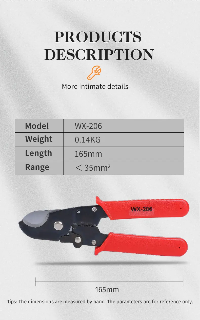 WX-206/808-303A/065/GS11 Hot sale cable cutter for cutting cables pliers tools cable cutter wires