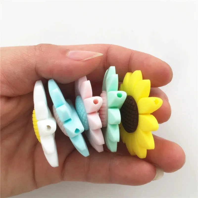 Wholesale dummy pacifier Sun Flower Silicone baby Pendant Teether