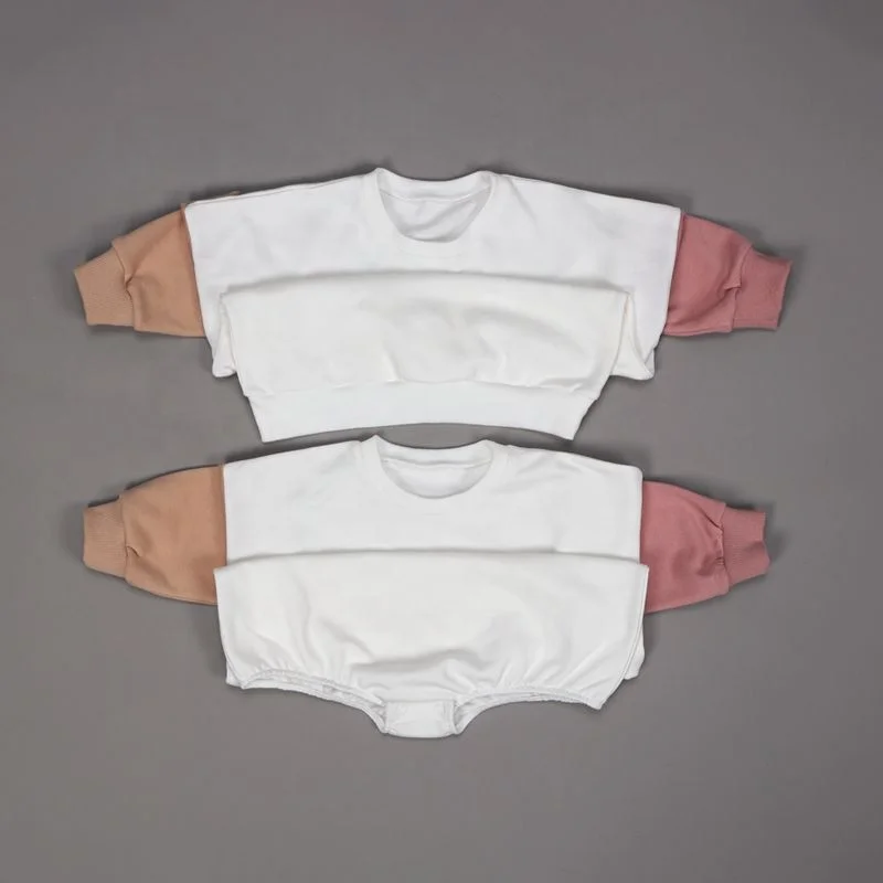 Matching Family Color Block Pullover French Terry Crew Neck Jumper Drop Shoulder Sweatshirt Embroidery Custom Mom Son Daddy Mama