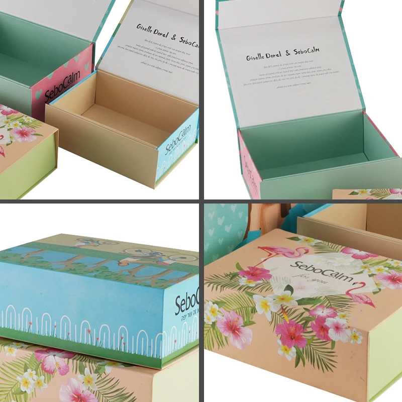 2024 популярный роскошный шарф Шелковый парик прямоугольная Складная печатная тарелка Упаковочная Подарочная коробка с магнитами