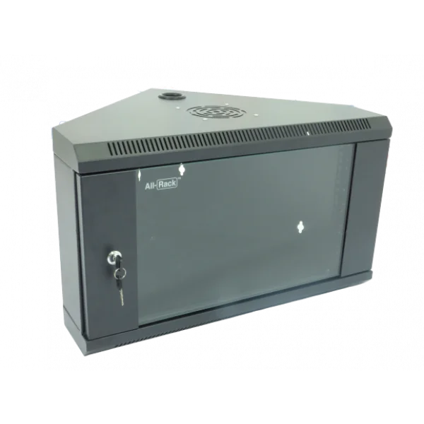 6U Wall Mount Data Cabinet 430MM Deep 19' Black Triangle Corner Network Cabinet