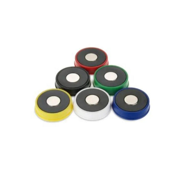 Office Magnetic Pin 6x2mm Height N35 N48 N52  Disk Whiteboard Magnets with Plastic Coating for White Board Word Map for Teaching