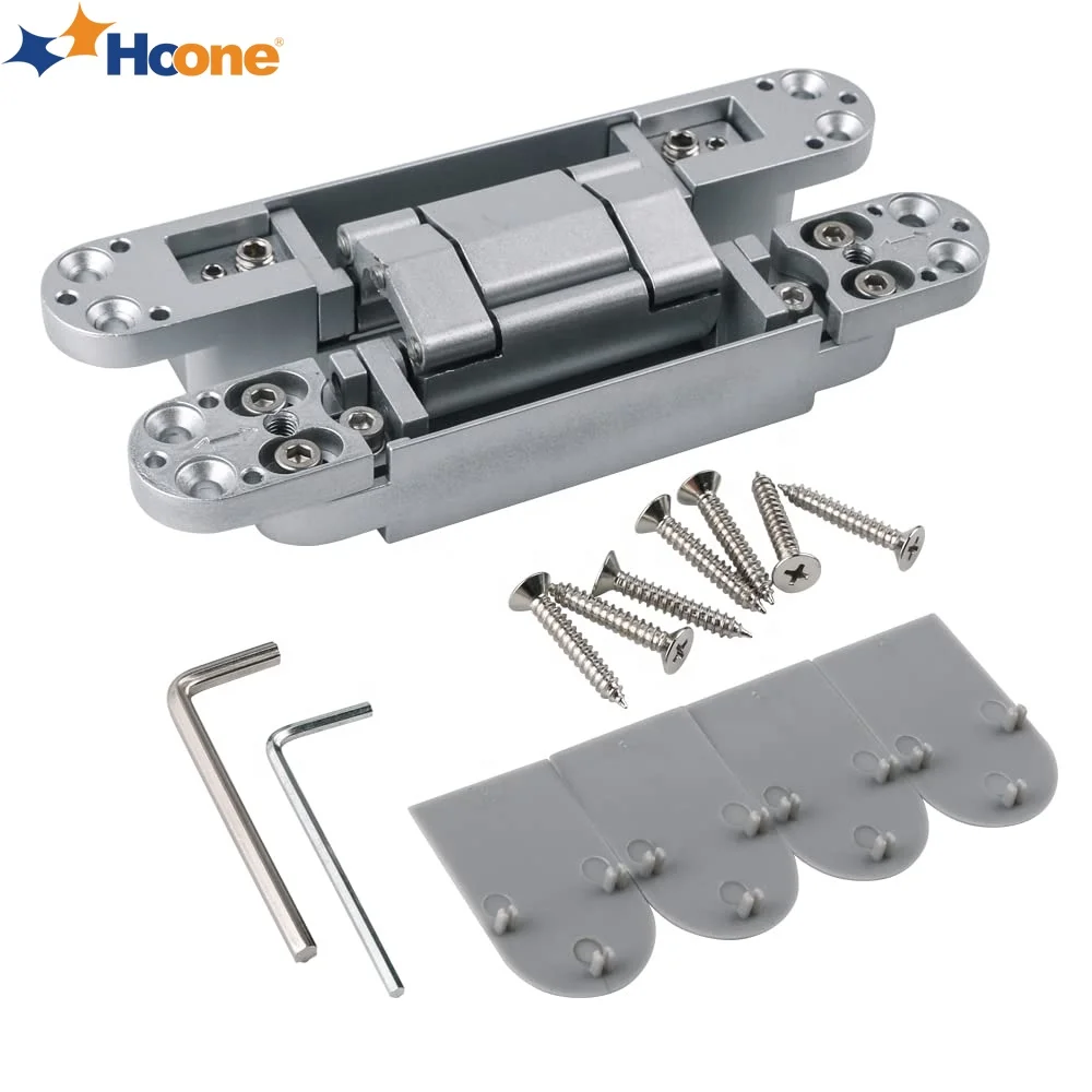 Hoone 180 Degree Three Direction Zinc Alloy Heavy Duty Adjustable Hidden Invisible Hinges Concealed Hinges For Doors