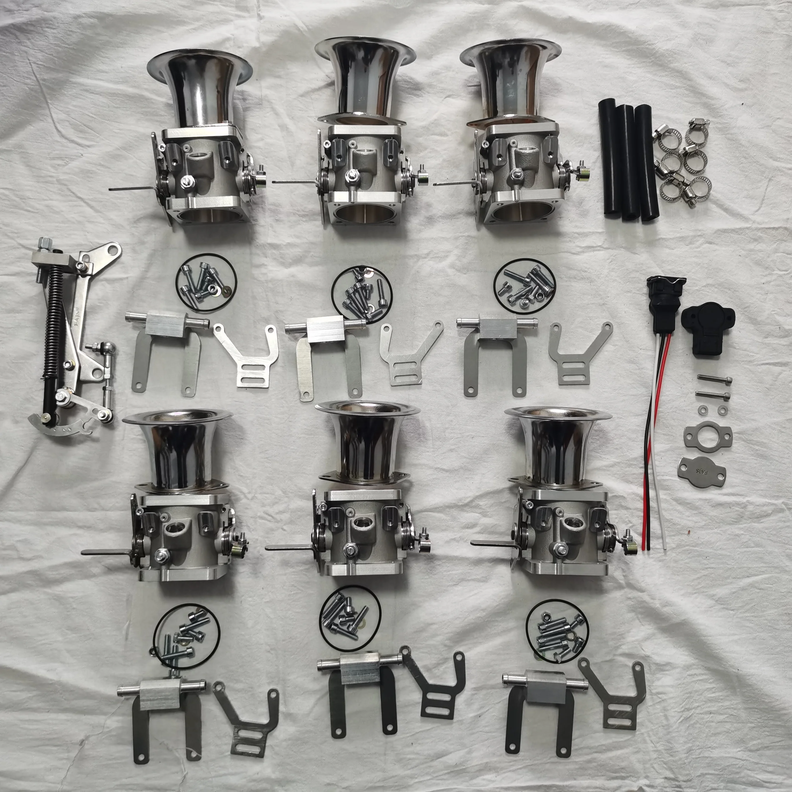 six  FAJS THROTTLE BODY TZ6-40(42/45/48/50)-6 OBX THROTTLE BODY JENVEY THROTTLE BODY 40/42/45/48/50OBX with tps air horn linkage