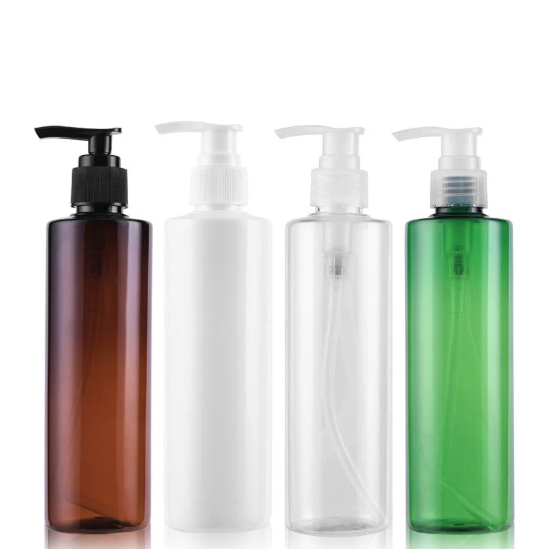 Белая янтарная зеленая бутылка для лосьона тела пластиковые бутылки с насосом шампуня и геля душа домашних животных 250 мл