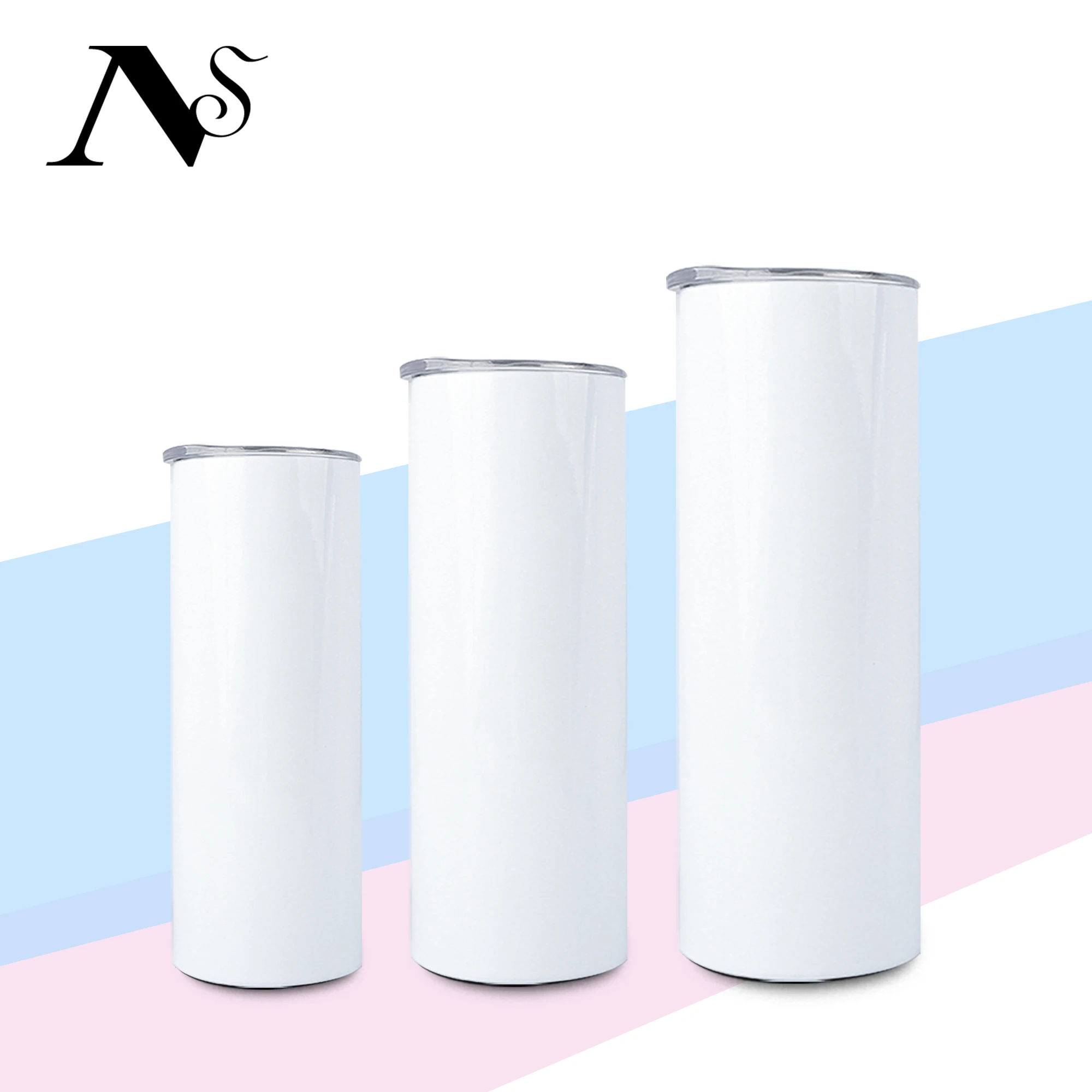 USA Overseas Warehouses Free Shipping 20oz skinny straight sublimation tumbler with stainless steel straw and Silicone pad