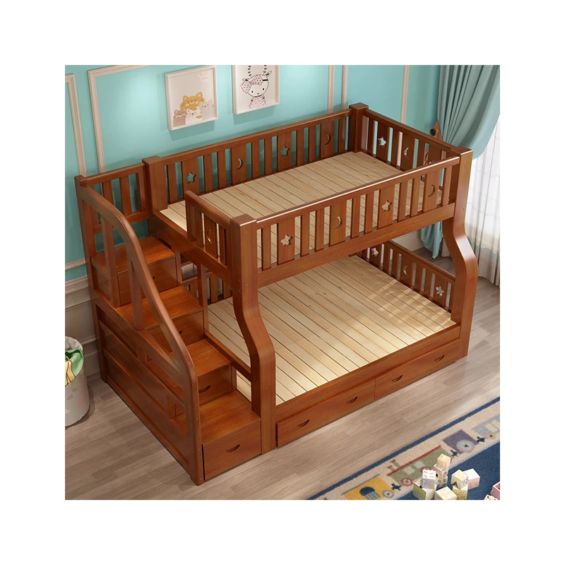 Лидер продаж, многофункциональная мебель большого размера, трехъярусная деревянная кровать с хранилищем
