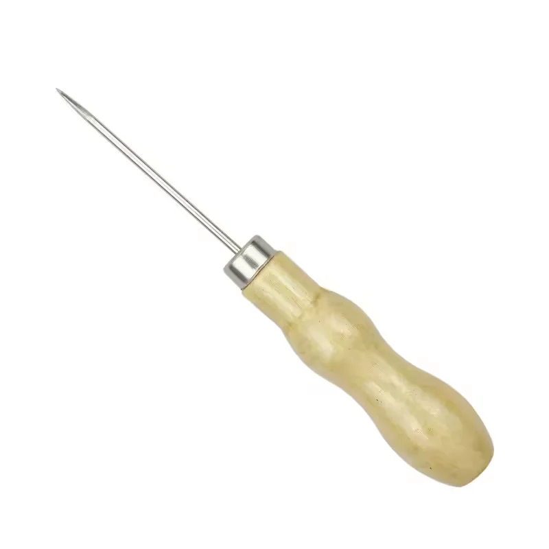 Wholesale retail sewing tailor and craft tailor Awl Durable wooden handle single gourd hook awl