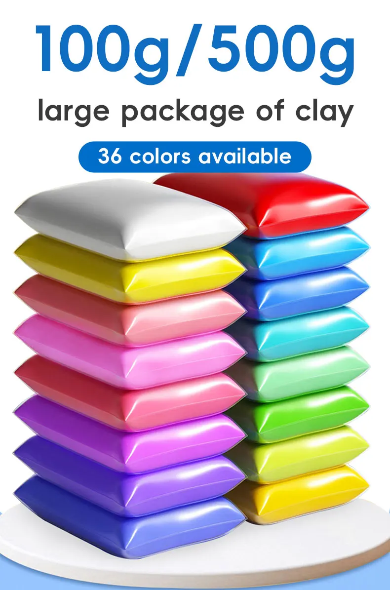 Certificated 36 Colors 100g Soft Modeling Clay Air Dry Foam Clay for Craft DIY F-ake Bake