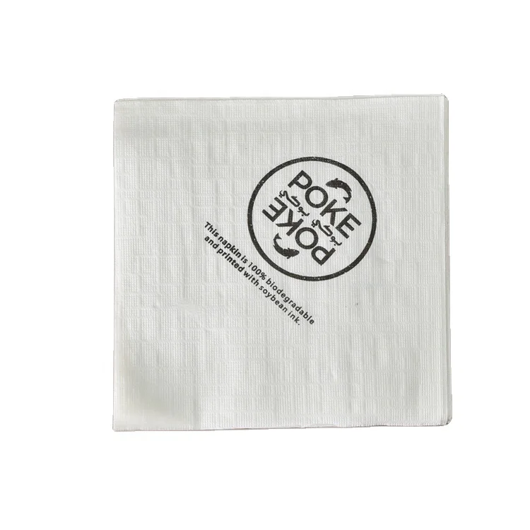 Hotel Beverage Custom logo 23*23cm 1 ply 16gsm Cocktail Paper Napkin