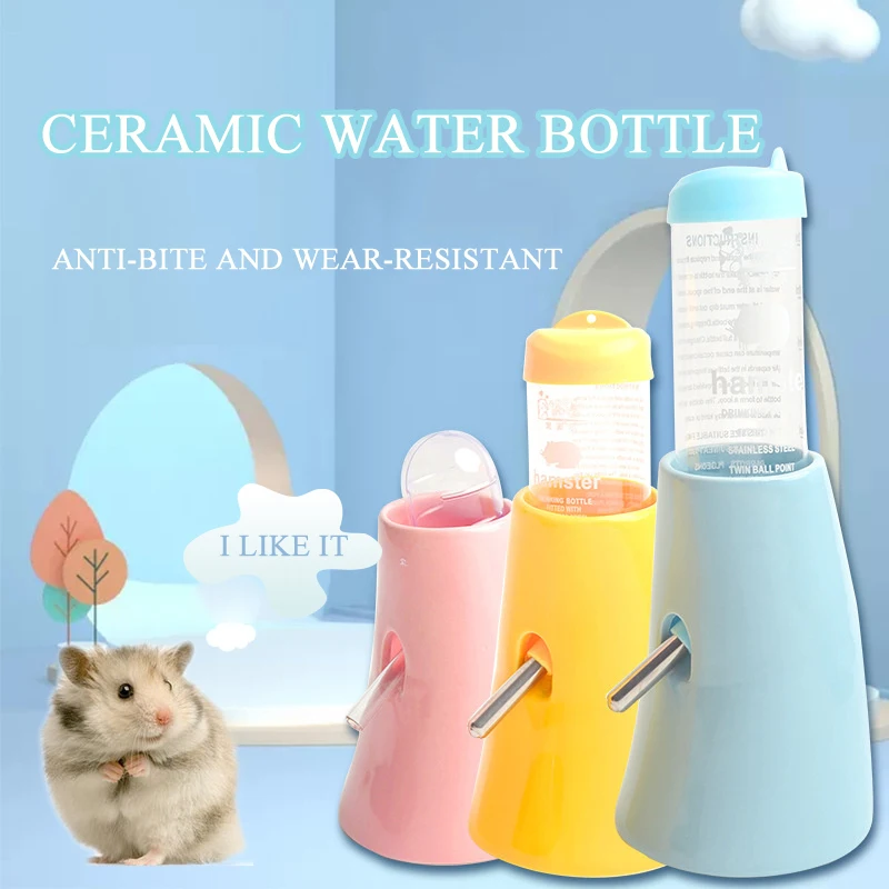 Chuangyou Wholesale Pet Hamster Mini Hedgehog Ceramic Water Bottle Holder Without Water Bottle