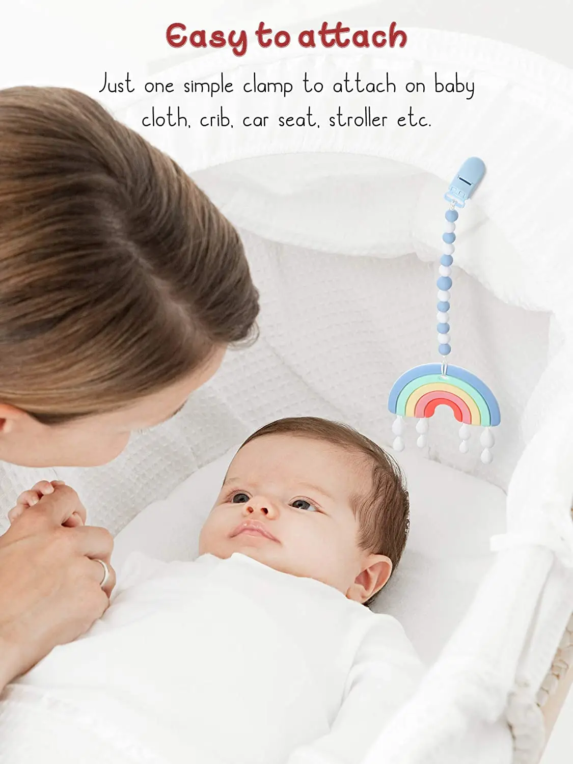 High Quality Silicone Teether Bpa Free Baby Chew Soft Rainbow Teether Toys