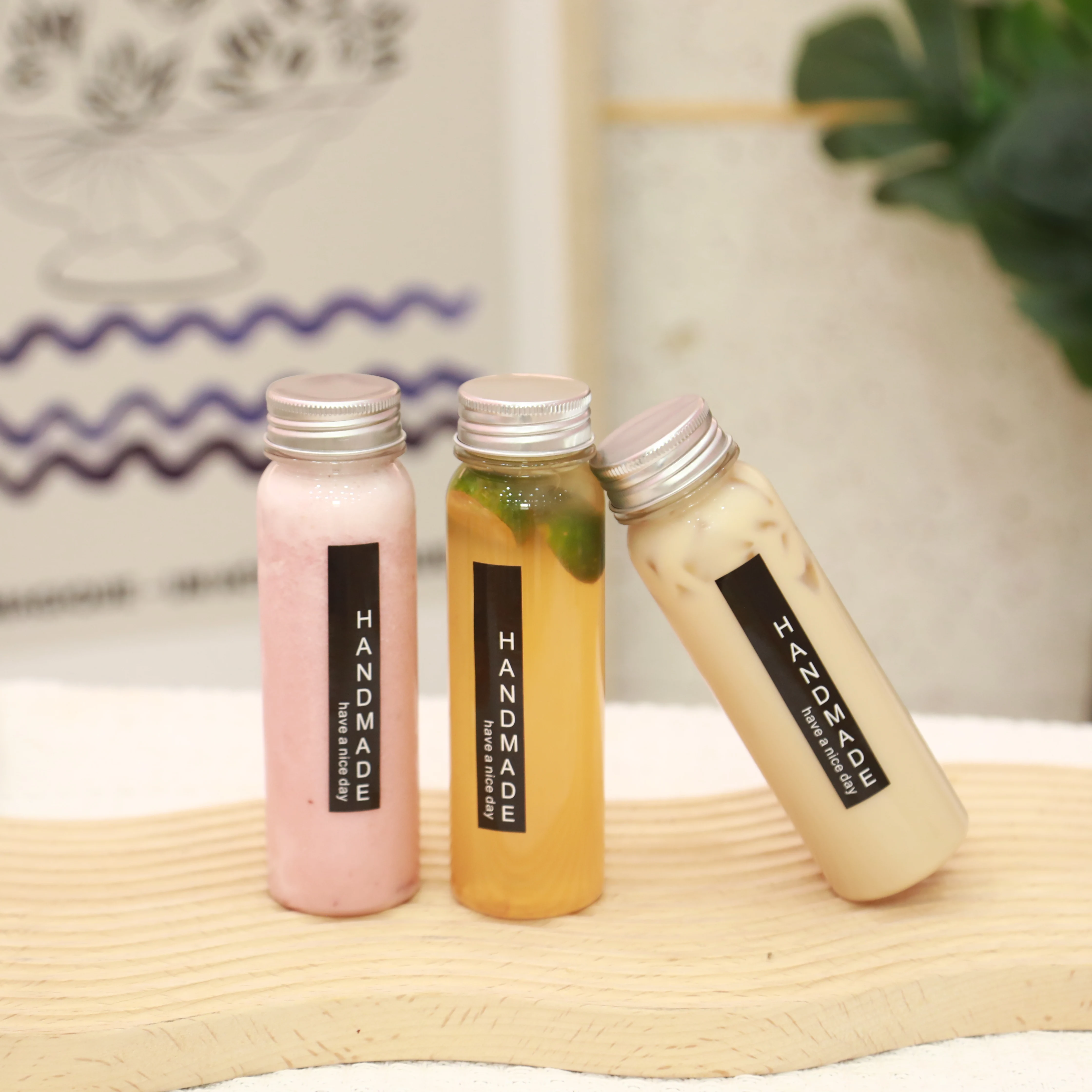 PRO IPLAS Custom 170ml пустой прозрачный ПЭТ Питьевой напиток пластиковый фермент сок бутылка с крышкой
