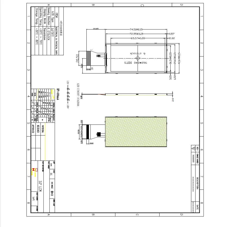 Most popular 3inches 320*240 automotive rohs lcd display screen module for medical