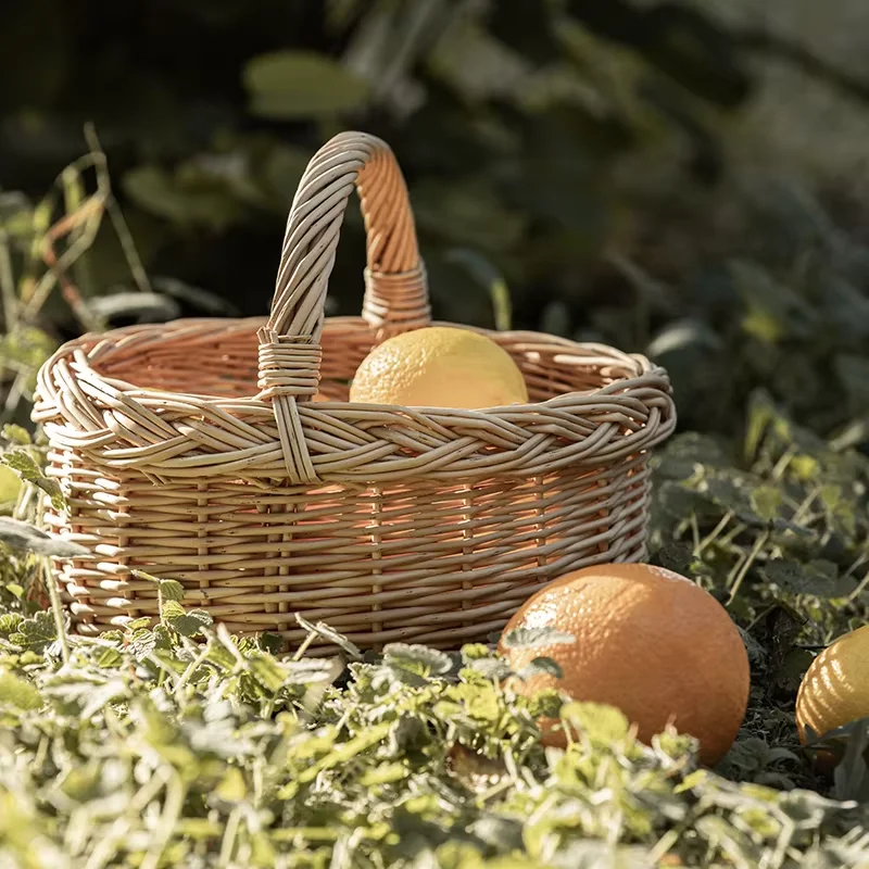 Best Selling Handmade Baskets Rattan Easter Eggs Toys Storage Cute Basket for Kids Children