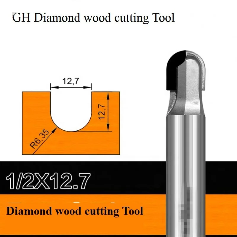 Diamond woodworking tools cove box bit PCD Round Nose router bits for wood furniture circular arc cutter