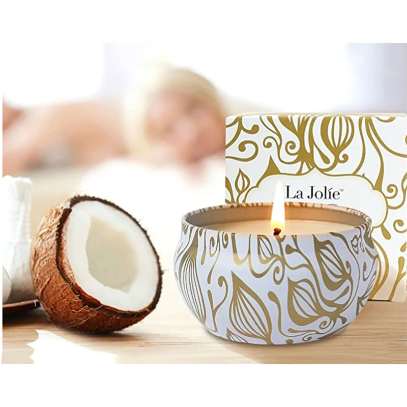 Mini Silver Travel Tin Box Handmade Natural Soy Wax Scented Candle Rose Home Decoration Packing Wholesale Cheap Custom Print