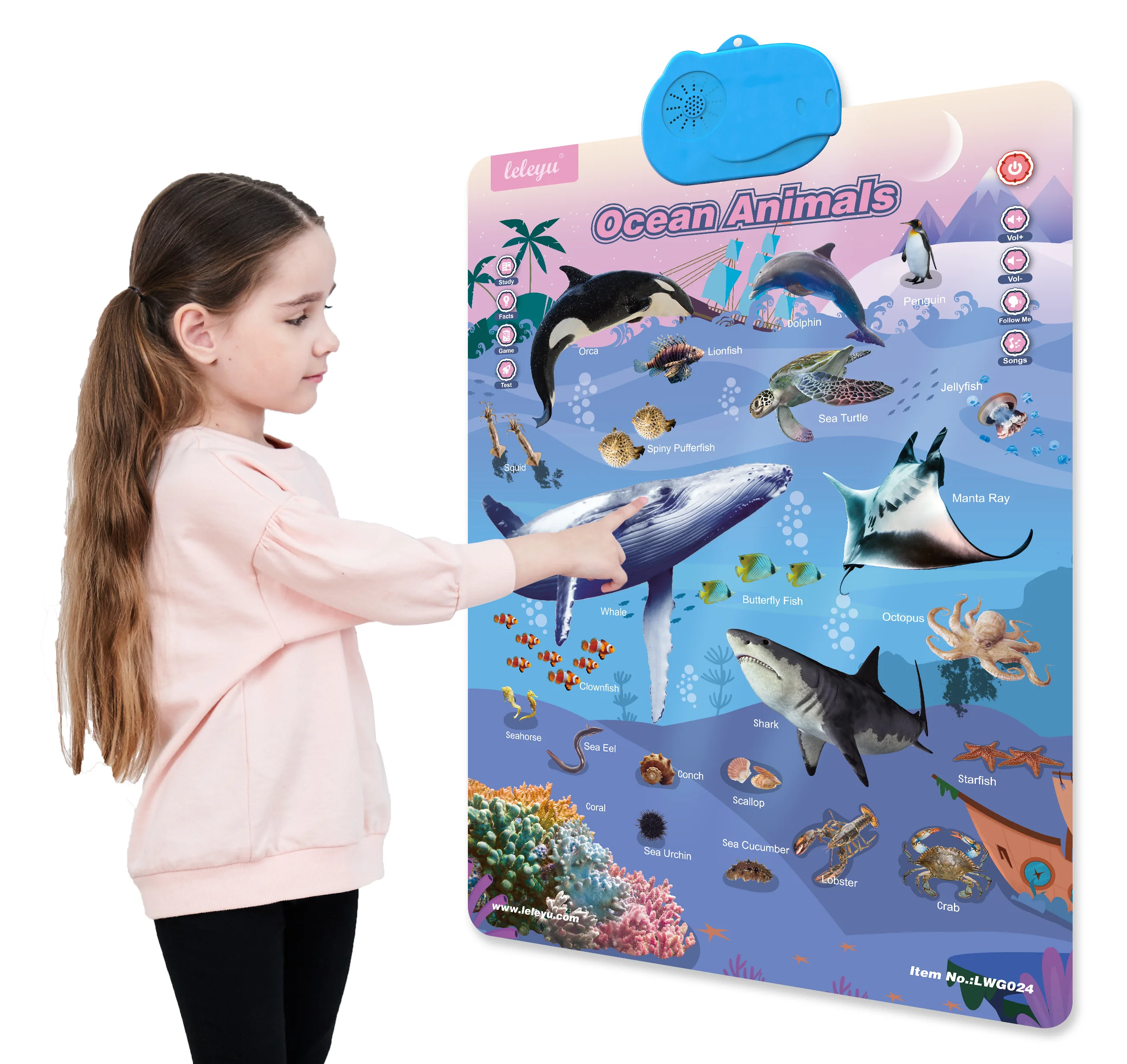 LWG024 Electronic Animal Wall Chart Kids Preschool English Talking Wall Chart For Children Educational Toys