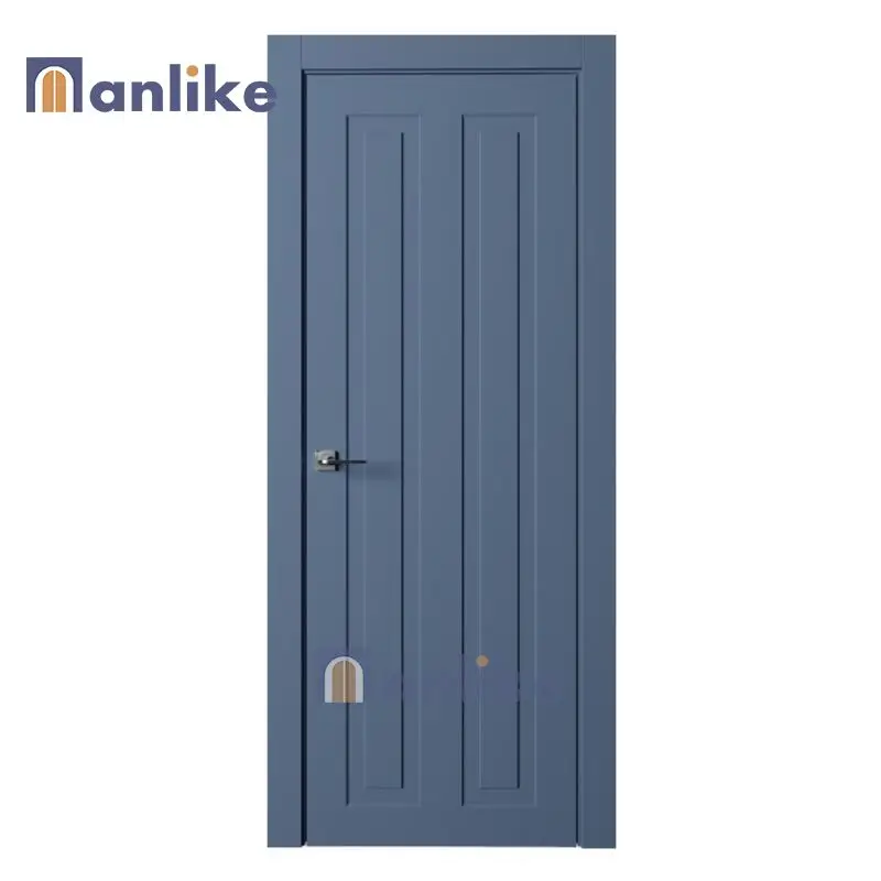 Anlike Villa Soundproof PVC Prehung Flush Slab Single Double Custom Interior Modern Living Room Wooden Door