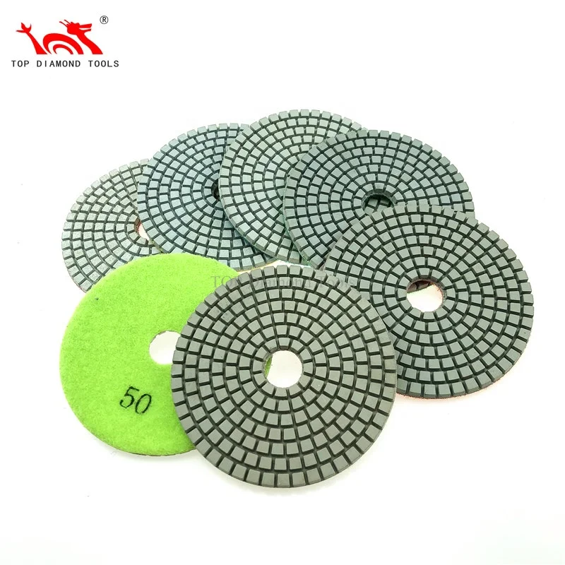7 Step Dry Flexible Diamond Polishing Pad For Granite Marble Quartz Concrete Polishing