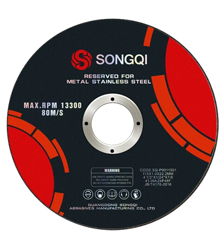 SONGQI Disco De Corte 4 1/2 Inch 115 mm Cutting Disc Abrasive Metal Cutting Disc for Steel/Stainless Steel With Wholesale Price