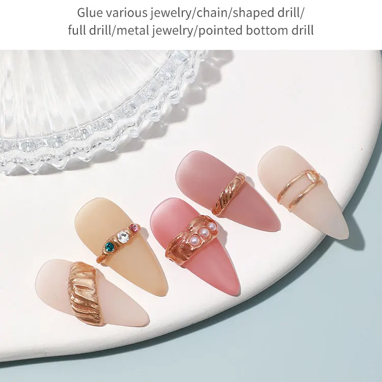 20g Magic Mirror Powder Gel Nail Glue Brush on Nail Modeling Gel Glue Solid Nail Glue Gel 3d