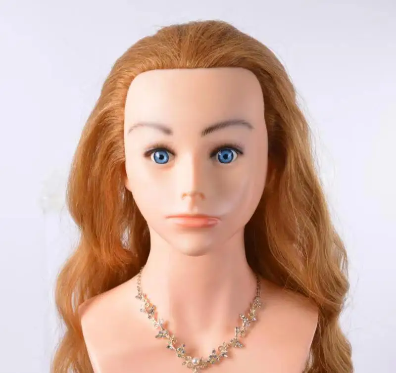 
Dummy head 24inch premium Animal Hair Mannequin Head practice wig for styling hair 