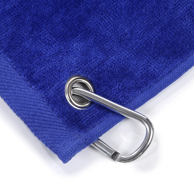 Wholesale Custom Logo Golf Towel Silk Screen Printing 100% Cotton Golf Towel With Grommet And Hook