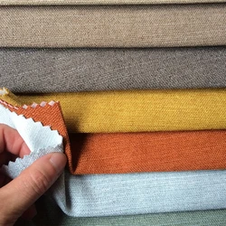 Customized Polyester Linen Sofa Fabric with Various Designs & Colors