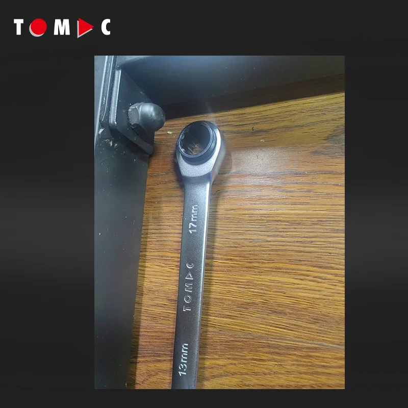 TOMAC 4-in-1 72T Double Box End (10-13-17-19 mm) Reversible Ratchet Wrench Set Socket Wrench Set