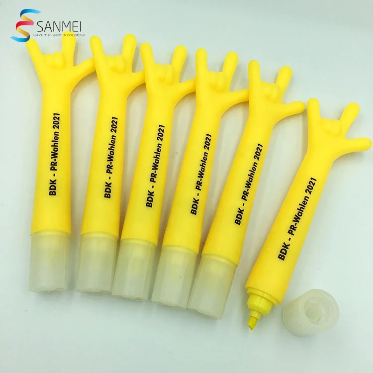 Multi Colored Kids Stationery Finger Shaped Highlighter Pen