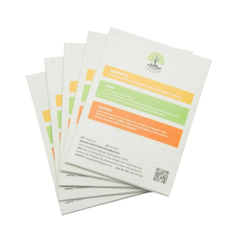 Phosphor Free Fragrance Deep Cleaning Laundry Detergent Sheets