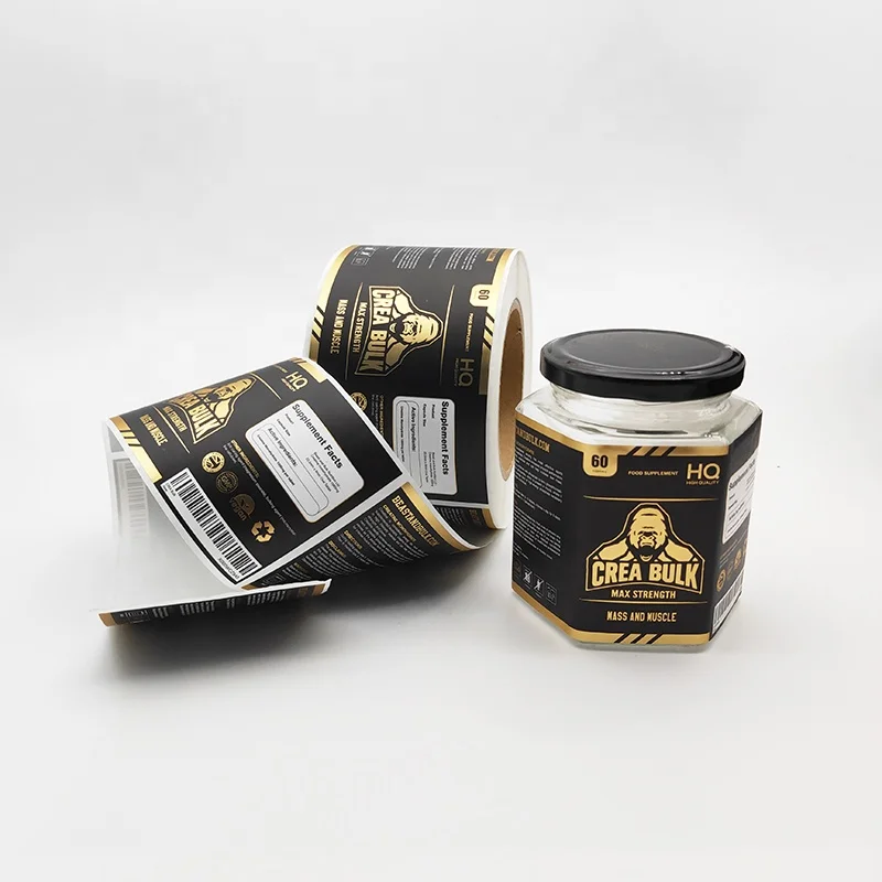 Packaging Adhesive Sticker Printing Supplement label, Custom Printed Health Food Label Sticker