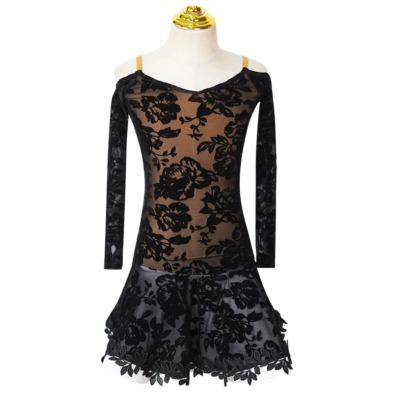 Vennystyle 2024 Autumn/Winter Latin Dance Suit Fashion Long-Sleeved Jumpsuit Suspenders Hook Finger Training Clothing