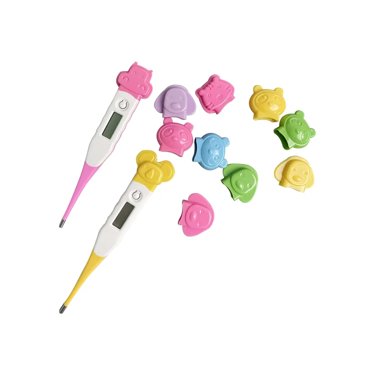 Electronic Digital Thermometer Safety Mercury Free Flexible Cartoon Hippo Cartoon Thermometer