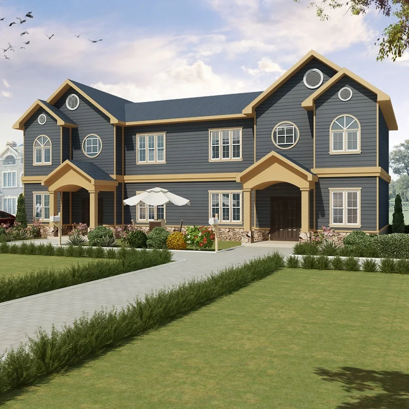 Fast construction 4 bedroom Mexico prefab house townhouse easy assembling hurricane proof prefab house modern townhouse