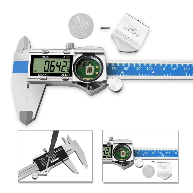 Ditron Vernier Digital Caliper, Calipers 6 Inch Measuring Tool with Stainless Steel, IP54 Splash Proof Protection Design 150mm
