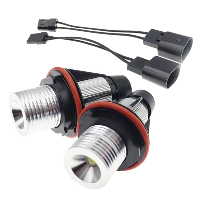 N 2Pcs LED Angel Eyes Marker Lights Bulbs Lamps For BMW E39 E53 E60 E61 E63 E64 E65 E66 E87 525i 530i xi 545i M5 Error Free 10W