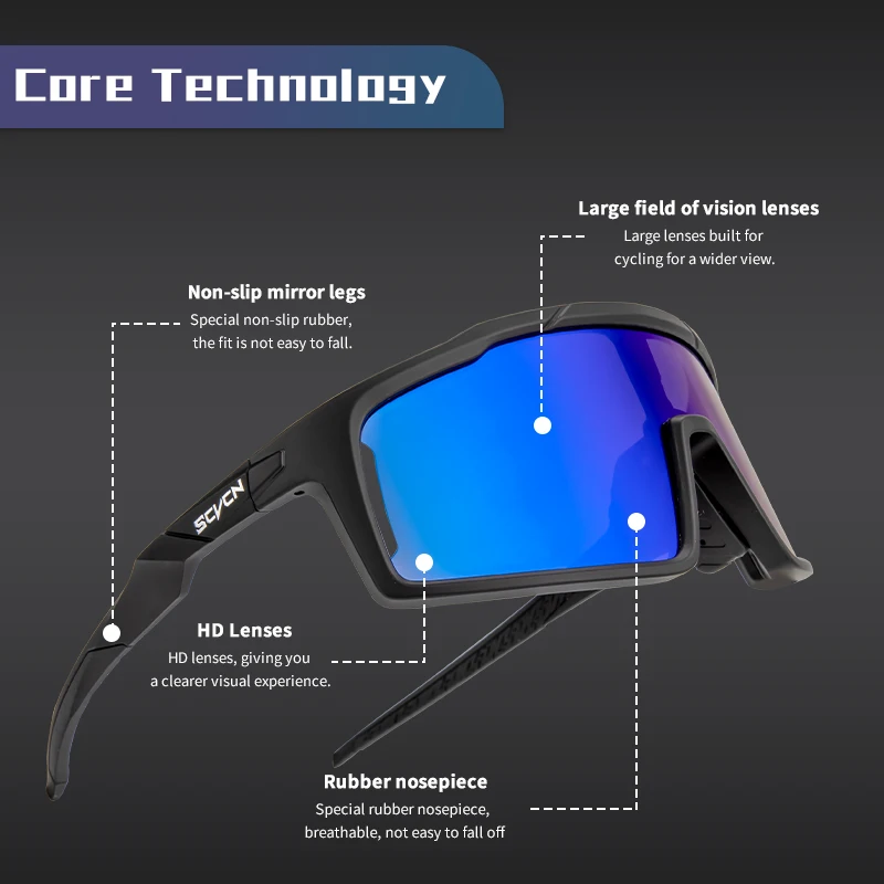 Red Blue Photochromic MTB Cycling Glasses Men Women Outdoor Running Polarized Goggles UV400 Bike Bicycle Eyewear Sunglasses