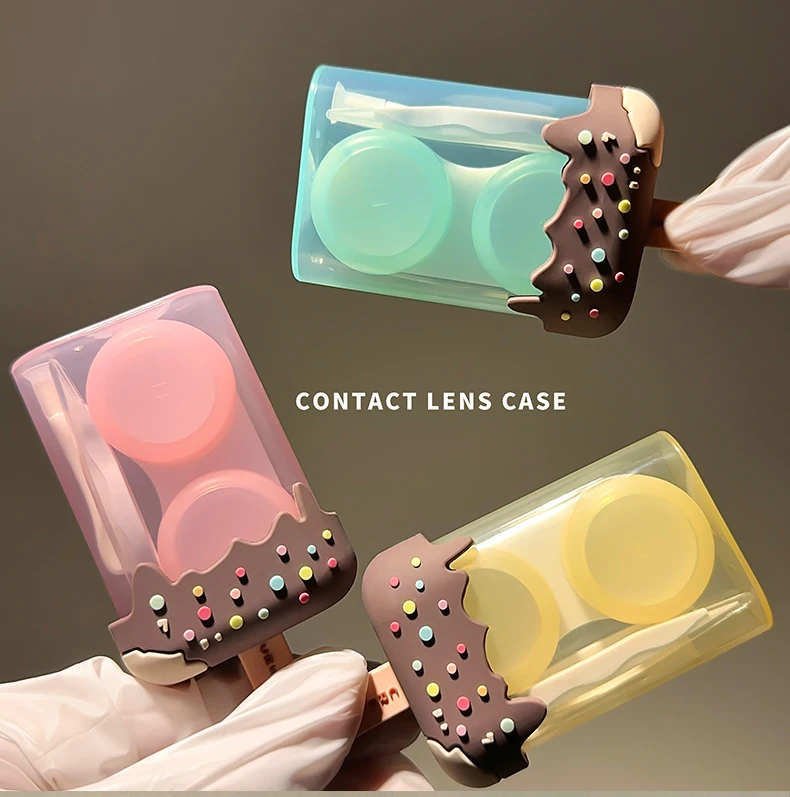 Ice-Cream Fashionable New Arrival  Hot sales Contact lens case container for colored contact lens lens travel holder