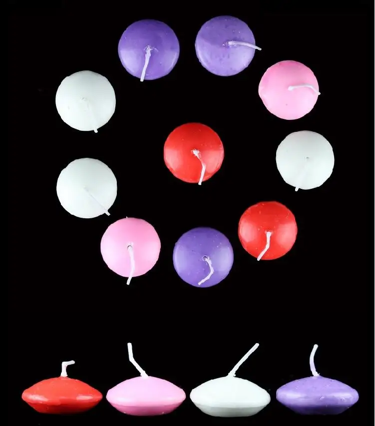 Pure Rich Creamy 1.5 inch Ivory White Smokeless Unscented Floating Candles for Wedding Centerpieces